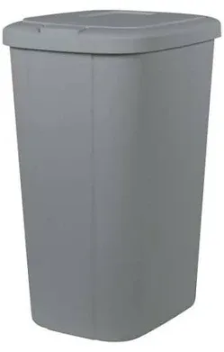 Photo 1 of *** USED***rubbermaid spring top trash can with lid 13 gallon gray plastic garbage bin for home