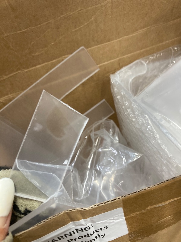 Photo 1 of *** MINOR DAMAGE***RattanView 16 pack Acrylic China Dinnerware Display Stand 8 Pcs 3 Tiers Clear Plate Dish Platters Setting Holder and 8 Pcs Tea Cup Saucer Stand for Kitchenware Tableware Display Organizer