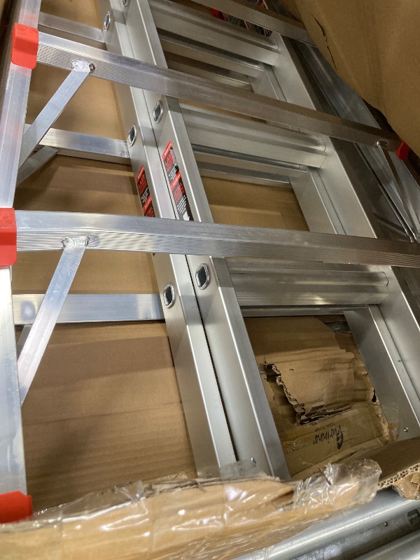 Photo 1 of ***BENDS & DINGS IN LADDER***Little Giant Ladder Systems, SkyScraper, M17, 9-17 Foot, Stepladder, Aluminum, Type 1A, 300 Lbs Weight Rating, (10110)***BENDS & DINGS IN LADDER***