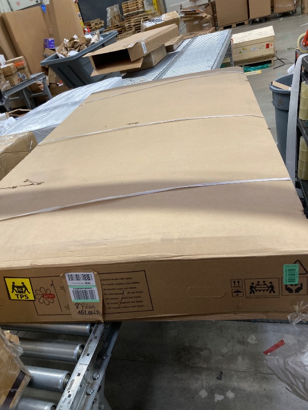 Photo 1 of ***BOX 1 OF 2 ONLY/INCOMPLETE SET***Keter Factor (8x6 ft) Large Resin Outdoor Storage Shed for Patio Furniture, Lawn Mower, Garden Accessories Yard Tools, and Pool Toys, Taupe