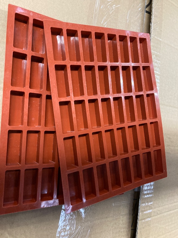 Photo 1 of JOERSH 2pcs Rectangles Silicone Candy Bar Molds for Mini Chocolate Crunch Bars/Protein Snack Bars/Caramels/Truffles/Dessert/Butter/Soap Samples/40-Cavity Ice Cube Tray