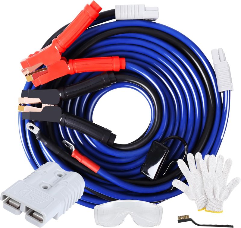 Photo 1 of 00 Gauge, 30 Feet, 12V & 24V, S9 Protector Jumper Cables Heavy Duty, 1000 Amp Quick Connect Plugs for Truck with Carry Bag