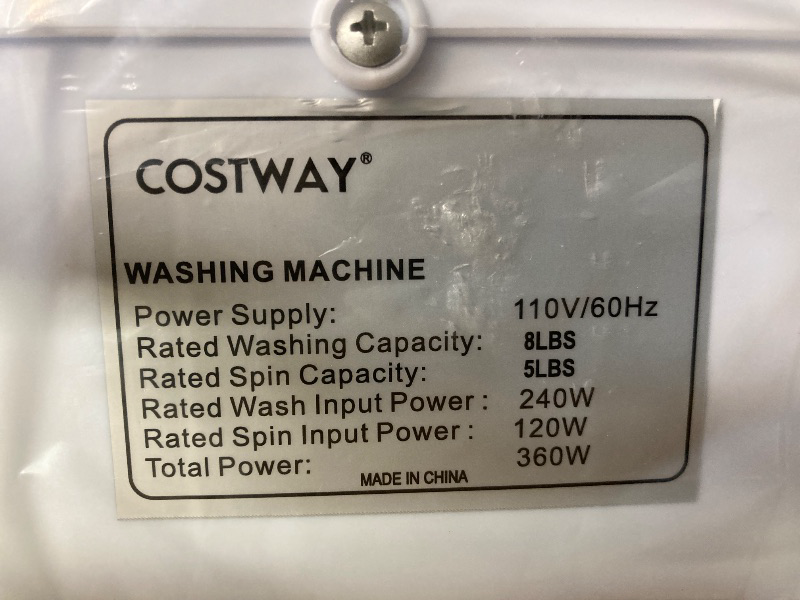 Photo 1 of 1.5 cu. ft. Portable Semi-Automatic Twin Tub Washer and Dryer Combo in Grey Machine with Built-In Drain Pump
