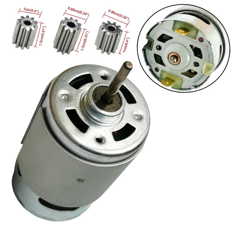 Photo 1 of ** Please see pictures below** 24V 555 12000RPM Electric Motor High Speed DC Drive Engine Upgrade for Ride On Car Replacement Parts SUV Truck Gearbox Motor Connect Accessories (2Pcs 24V 555 12000RPM)
