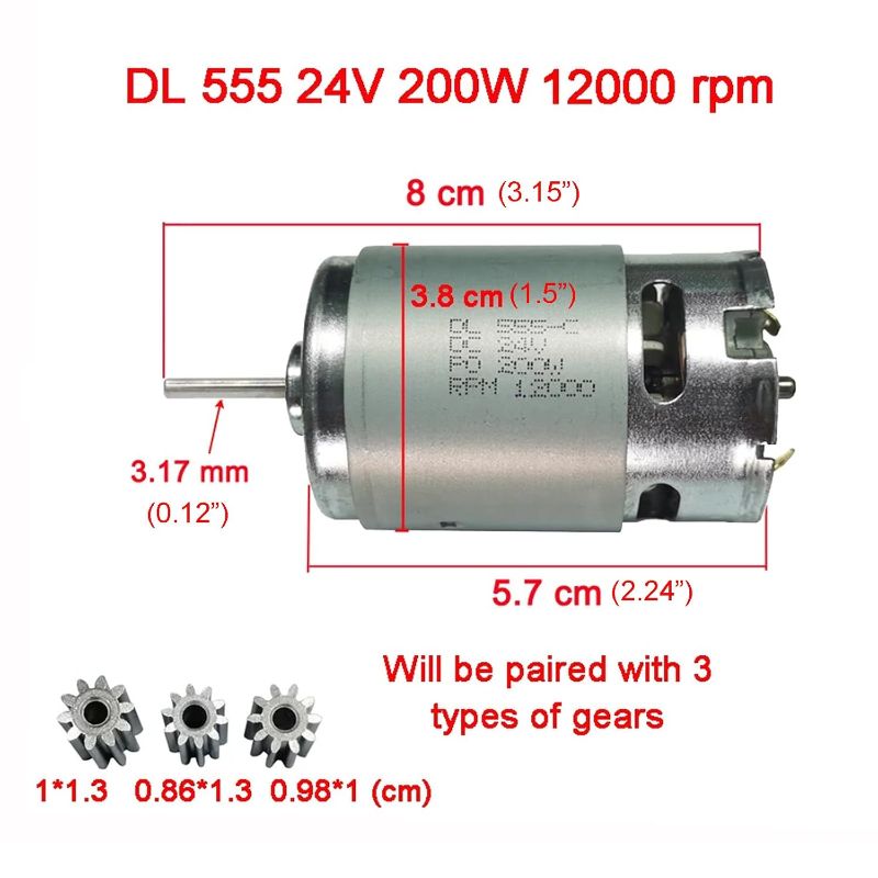 Photo 1 of ** Please see pictures below** 24V 555 12000RPM Electric Motor High Speed DC Drive Engine Upgrade for Ride On Car Replacement Parts SUV Truck Gearbox Motor Connect Accessories (2Pcs 24V 555 12000RPM)
