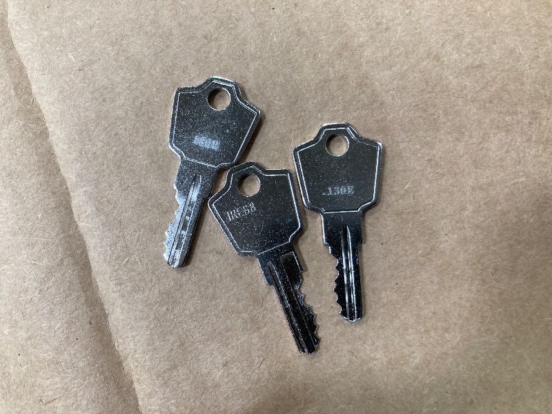 Photo 1 of (3) KeyPower 101E-225E Keys for HON File Cabinet & Office Furniture & Desk, Also Compatible with 101-225 H N R S T Series,Pre Cut to Key Code: 130E