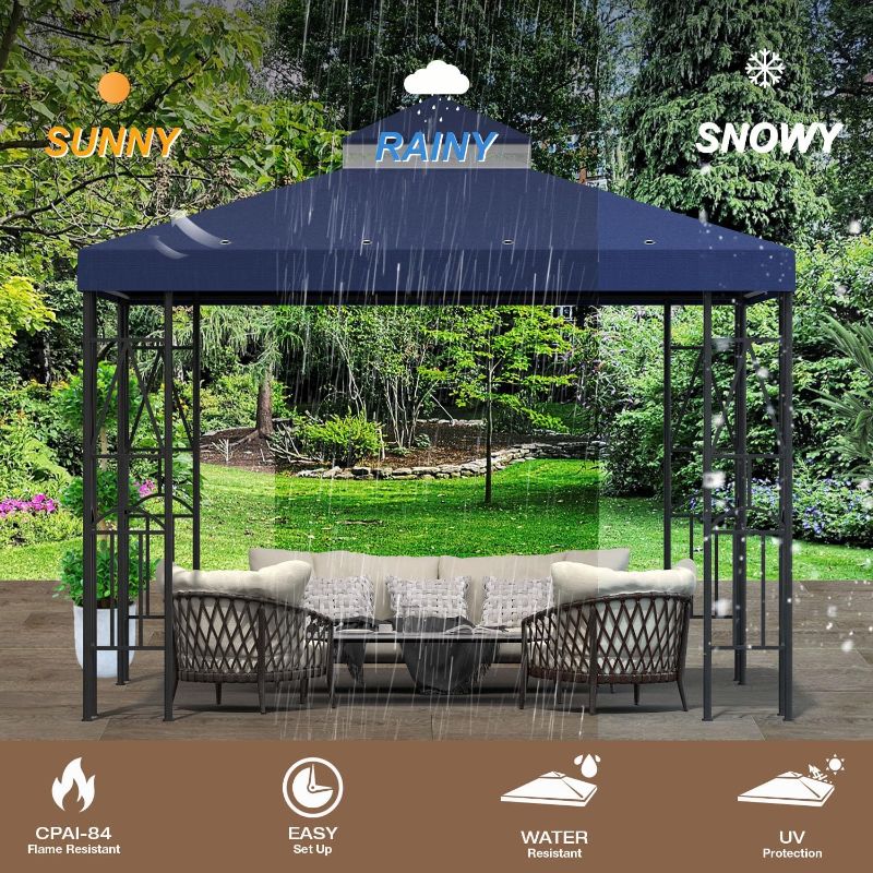 Photo 1 of 10x10 Double Tiered Canopy Replacement Top Navy Blue
