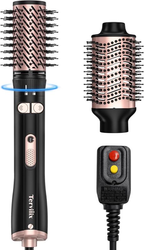 Photo 1 of **This item was previously used, there is hair still on the brushes which can be easily cleaned, see pictures**

Terviiix 4-in-1 Hot Air Rotating Blow Dryer Brush Kit – 1000W with Rotatable Round Brushes (2 Sizes), Oval Volumizer, and Diffuser – Ideal for