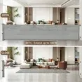Photo 1 of 140 Inch Retractable Baby Gates, Extra Wide Baby Gates for Large Openings, Mesh Dog Gate Retractable, Safety Gates for Kids or Pets, Extra Long Baby Gates for Stairs Doorway Indoor Outdoor-Gray
