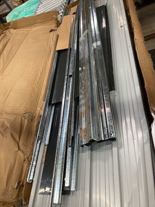 Photo 1 of *** This item has multiple boxes with it, please see pictures, 3 large boxes total***

10X12 FT Outdoor Metal Silding Door** and Frame Structure, Large Tool Sheds for Backyard Garden Patio Lawn, Black