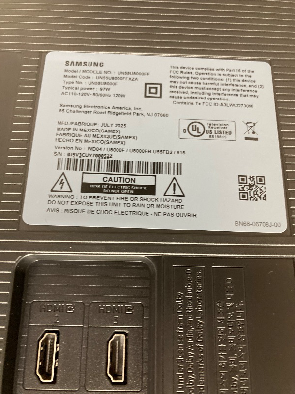 Photo 1 of Samsung 55-Inch Class Crystal UHD U8000F 4K Smart TV (2025 Model) Endless Free Content, Crystal Processor 4K, MetalStream Design, Knox Security, Compatible with Alexa
