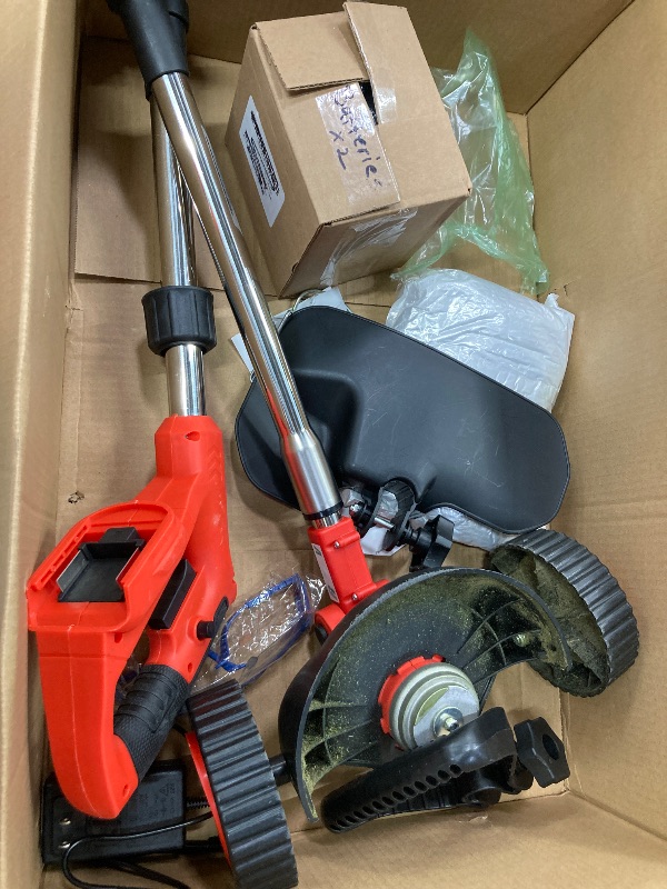 Photo 1 of ** Parts Only**

RELOIVE Weed Eater,Cordless Weed Trimmer,Electric Weed Wacker, with 2PCS 3000mAh Batteries and Charger, 4-in-1 String Trimmer with Wheels, 43.3''-53.1'' Adjustable for Garden Yard
