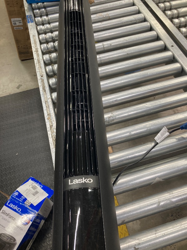 Photo 1 of **PARTS ONLY; THIS FAN DOES NOT WORK!

Lasko SlimForce 42” 4-Speed Oscillating Remote Control High Velocity Tower Fan, Black, T42215
