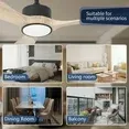 Photo 1 of **Please refer to pictures below. The main picture is for reference only. **

 Ceiling Fan with Light; 52-inch Ceiling Fan with Light and Remote, DC Motor,3CCT Dimmable LED Light,3 Solid Wood Blades
