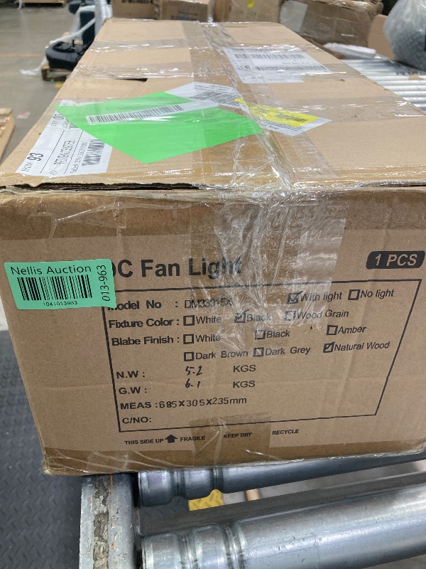 Photo 1 of **Please refer to pictures below. The main picture is for reference only. **

 Ceiling Fan with Light; 52-inch Ceiling Fan with Light and Remote, DC Motor,3CCT Dimmable LED Light,3 Solid Wood Blades
