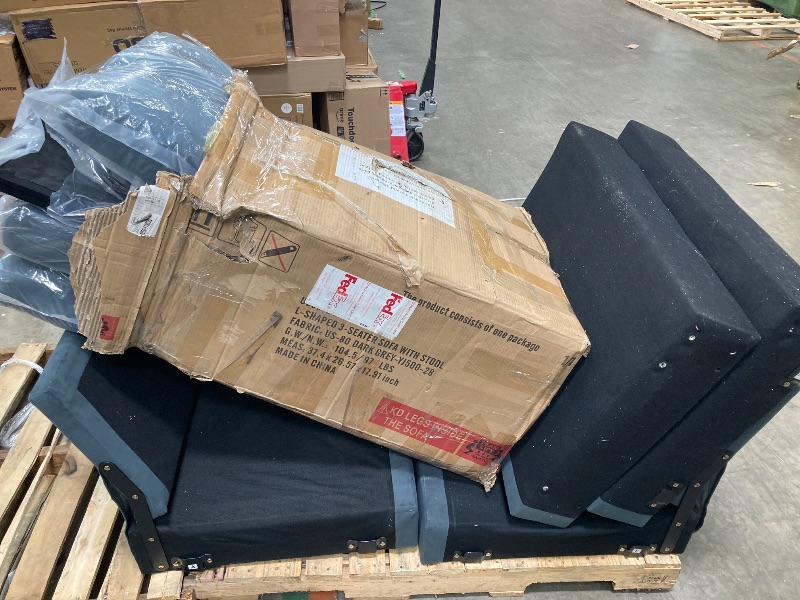 Photo 1 of **This L Shape 3-seater sofa couch is currently missing hardware for assembly purposes and the legs to raise up the couch higher, also some cleaning is required for this sofa couch. Please see attached pictures**

Walsunny 78" Convertible Sectional Sofa C