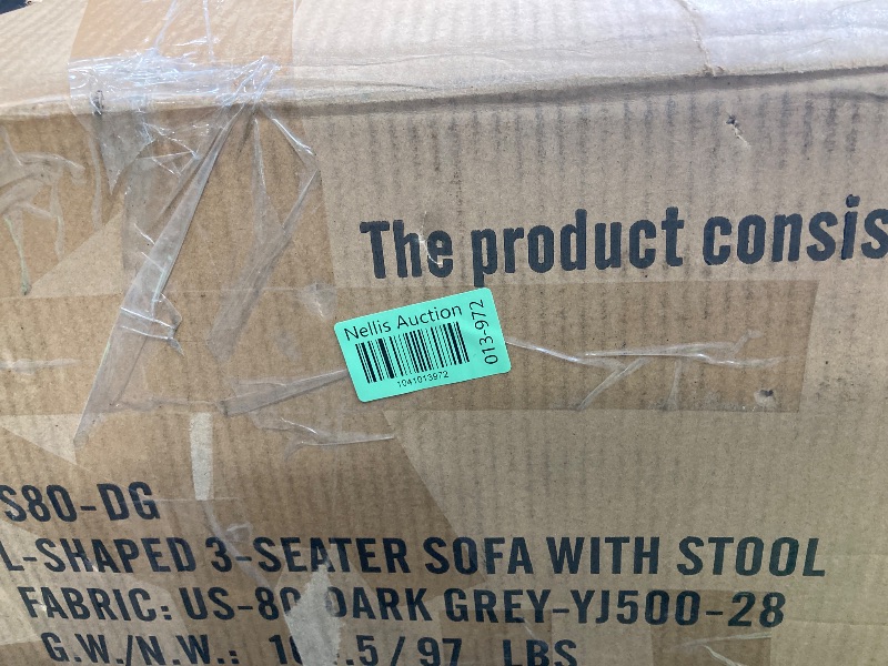 Photo 1 of **This L Shape 3-seater sofa couch is currently missing hardware for assembly purposes and the legs to raise up the couch higher, also some cleaning is required for this sofa couch. Please see attached pictures**

Walsunny 78" Convertible Sectional Sofa C