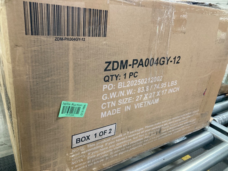 Photo 1 of **BOX 1 of 2 ** SELLING AS PARTS ONLY*** 

SUNVIVI OUTDOOR  Patio Furniture Sets All Weather Gery PE Wicker Couch Sofa with Glass Table, Removable Grey Cushions