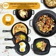 Photo 1 of ** There is a handle broken off on the grill piece, please see pictures below. **

Bruntmor Pre-Seasoned Cast Iron Cookware Set - 8-Piece Bundle with Skillets, Grill Pan, Dutch Oven, Pizza Pan, and Utensils - Durable Pots and Pans Set for Cooking - Ideal 