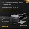 Photo 1 of ** There is a handle broken off on the grill piece, please see pictures below. **

Bruntmor Pre-Seasoned Cast Iron Cookware Set - 8-Piece Bundle with Skillets, Grill Pan, Dutch Oven, Pizza Pan, and Utensils - Durable Pots and Pans Set for Cooking - Ideal 
