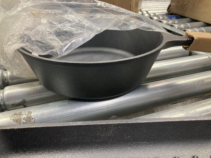 Photo 1 of ** There is a handle broken off on the grill piece, please see pictures below. **

Bruntmor Pre-Seasoned Cast Iron Cookware Set - 8-Piece Bundle with Skillets, Grill Pan, Dutch Oven, Pizza Pan, and Utensils - Durable Pots and Pans Set for Cooking - Ideal 