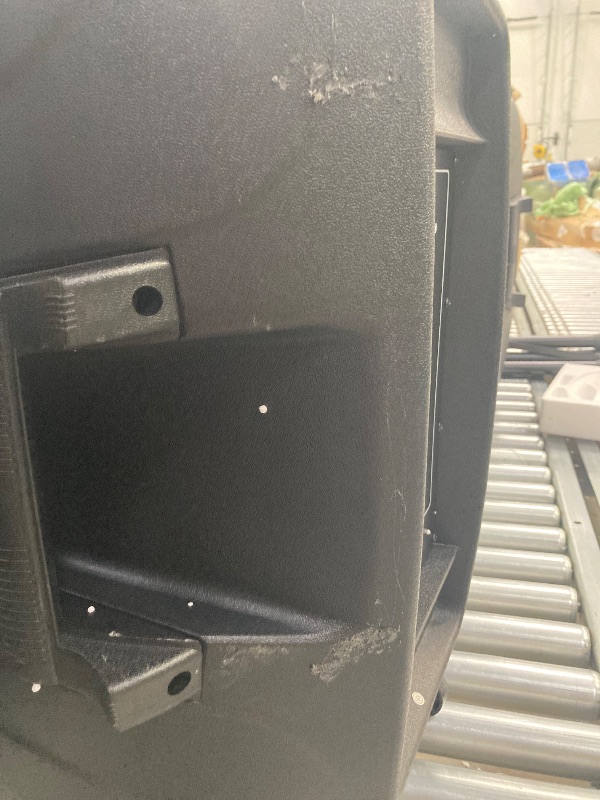 Photo 1 of **Parts only; Scratches along both sides of the speaker, see pictures, LED lights do not work on any of the speakers. Only one speaker works, there is also static on the radio when turned-on. **

Pyle PA Combo Speaker System - 500 Watt Max Power Output wi