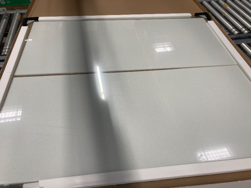 Photo 1 of [Tempered Glass] 50“ x 44” Beveled Edge Glass Chair Mat with Polished Edge Clear Office Chair Mat, Glides Smoothly, Suitable for Carpet or Hardwood Floors