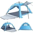 Photo 1 of **Picture is for reference only. Actual item may differ from actual picture. **

 Beach Tent for 4-6 Person, Pop up Portable Sun Shelter with Canopy, UPF 50+ UV Protection, Extendable Floor, Easy Setup Waterproof for Family Camping Hiking Beach Outdoor Ad