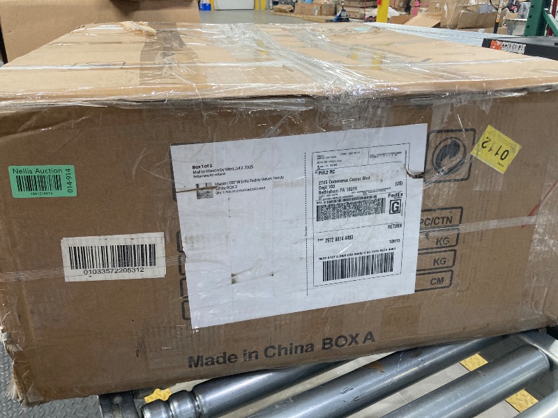 Photo 1 of **Box 1 of 3!!
 Box A,!!! ONLY MIDDLE SOFA IS IN THIS BOX; PLEASE SEE STOCK PHOTO BELOW!!!! **

120" Modular Sectional Sofa, Comfy Cloud Couch Sectional Sofa with Ottoman, Chenille Sofa Sleeper Deep Seat Sofa with Throw Pillows for Living Room (Beige Whit