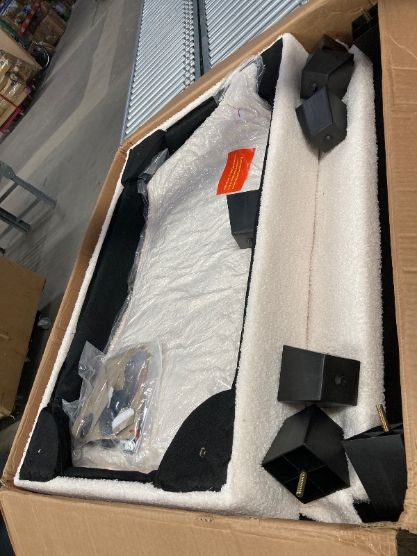 Photo 1 of **Box 1 of 3!!
 Box A,!!! ONLY MIDDLE SOFA IS IN THIS BOX; PLEASE SEE STOCK PHOTO BELOW!!!! **

120" Modular Sectional Sofa, Comfy Cloud Couch Sectional Sofa with Ottoman, Chenille Sofa Sleeper Deep Seat Sofa with Throw Pillows for Living Room (Beige Whit