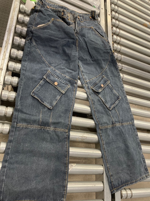 Photo 1 of **Stock photo is for reference only.
The actual jeans will differ from stock photo, please see all pictures below**

SIZE:3XL


Mens Baggy Cargo Jeans Wide Leg Hip Hop Jeans Streetwear Loose Fit Casual Denim Pants