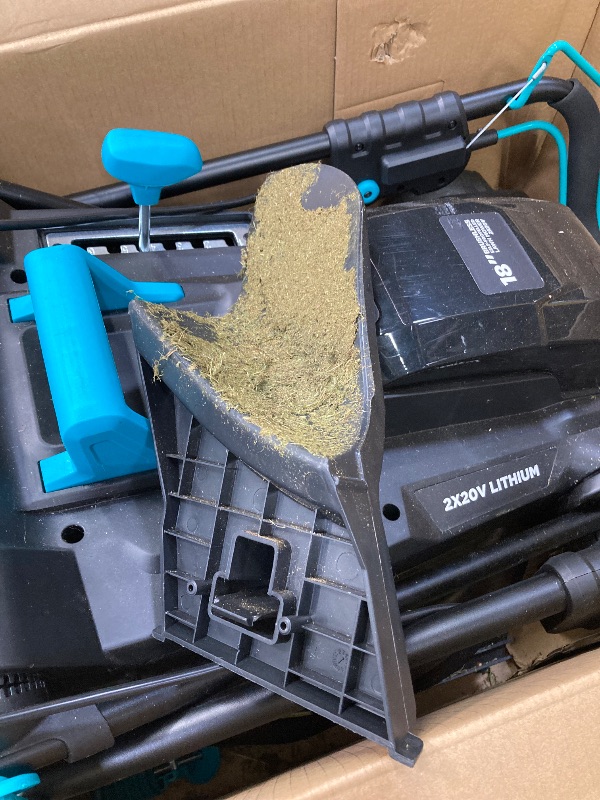 Photo 1 of ***DUST/DIRTY, SOME SCUFFS/SCRATCHES***
Mightymow Brushless Self-Propelled Lawn Mower, 2*20V 18" Cordless Lawn Mower, with 2*4.0Ah Battery& Dual Charger Included
