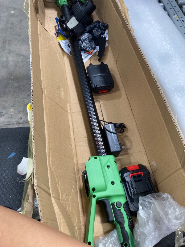 Photo 1 of 2-in-1 Cordless Pole Saw 6in + 4in Mini Chainsaw & Pole Saw with 2pcs 2.0A Batteries 14.5ft Max Reach Brach Tree Saw Telescoping Extension Rod for Wo
