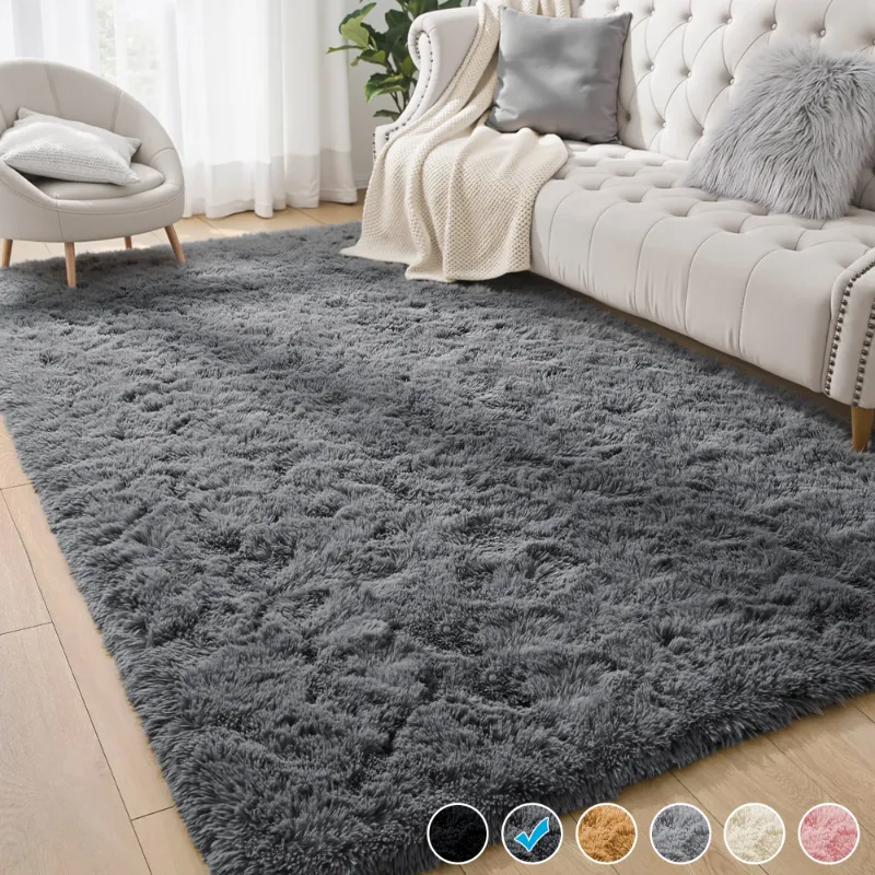 Photo 1 of 
Nefoso Shag Area Rug, 5ft x 8ft Soft Fluffy Area Rugs for Living Room Bedroom Decor Carpet, Dark Gray
