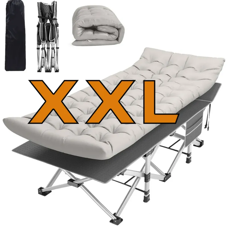Photo 1 of   *** IT DOESN'T HAVE THE TOP BEDSPREAD***  SUGIFT Folding Camping Cot 32 in XXL Adult widen Folding Bad for Portable Folding Bed with Mattress and Carry Bag
