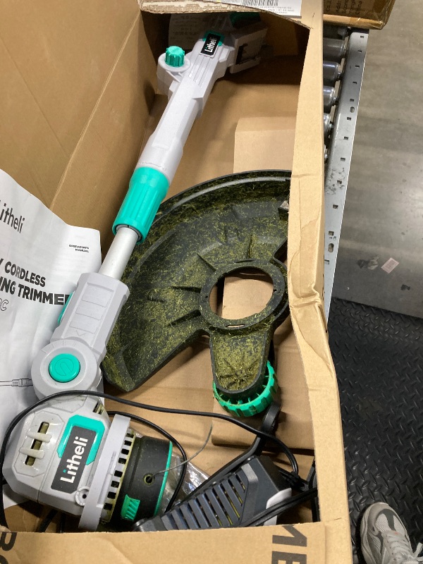 Photo 1 of  ** DIRTY****Litheli 20V 12" Cordless String Trimmer, Battery Powered Grass Trimmer & Wheeled Edger with 2.0Ah Battery and Charger
