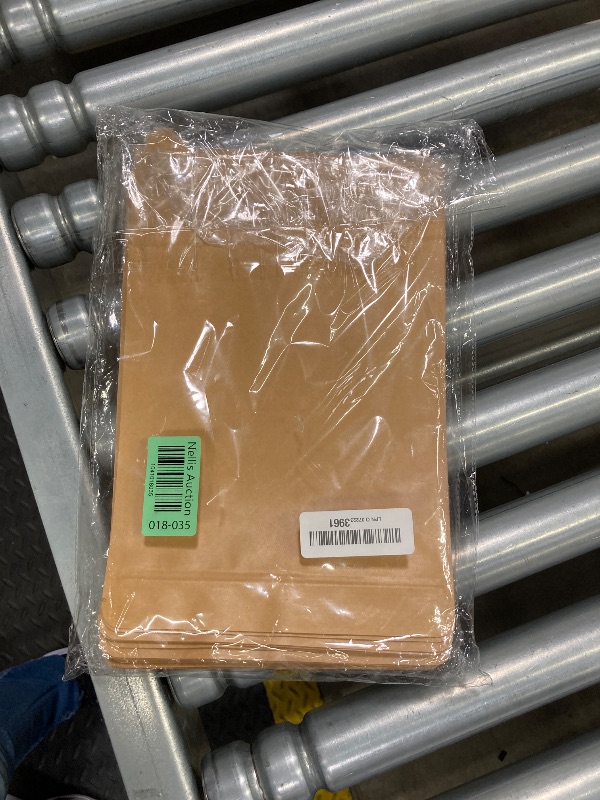 Photo 1 of 100 Pcs Resealable bags,Stand Up Brown Kraft Paper Bags with Matte Window, Zip Lock Food Storage Bags for Packaging Products, Reusable, Sealable(7.9" x 11.8")