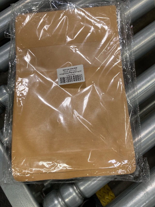 Photo 1 of 100 Pcs Resealable bags,Stand Up Brown Kraft Paper Bags with Matte Window, Zip Lock Food Storage Bags for Packaging Products, Reusable, Sealable(7.9" x 11.8")