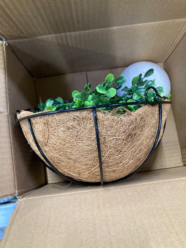 Photo 1 of 1 PC TURNMEON Artificial Flowers for Outdoor, Hanging Fern Fake Plants with Basket UV CH-25-HBF-US1-1