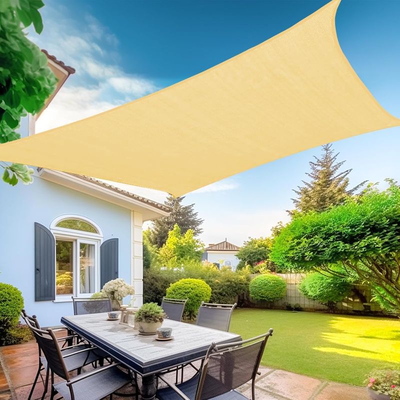Photo 1 of **reference img**KANAGAWA Sun Shade Sail Curved 24'X24' Dark Grey Rectangle Outdoor Shade Cover UV Blovk Canopy for Patio Garden Backyard Heavy Duty Permeable 185GSM (We Make Custom Size)