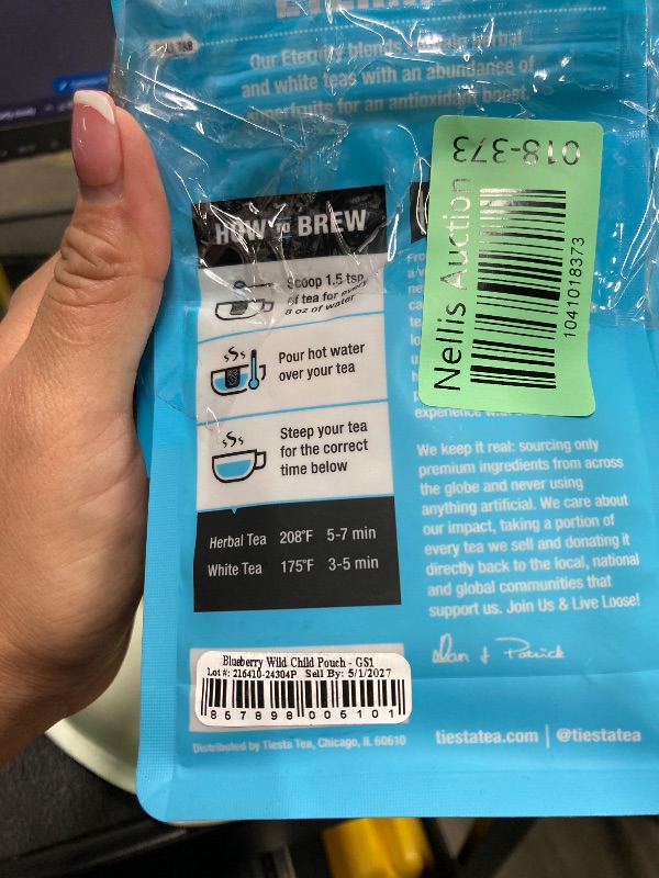 Photo 1 of ***pack5**Tiesta Tea Blueberry Wild Child, Loose Leaf, Blueberry Hibiscus Herbal Tea, Premium Non-Caffeinated Fruit Blend, Make Hot or Iced & Brews Up to 25 Cups, 1.8 Ounce Resealable Pouch