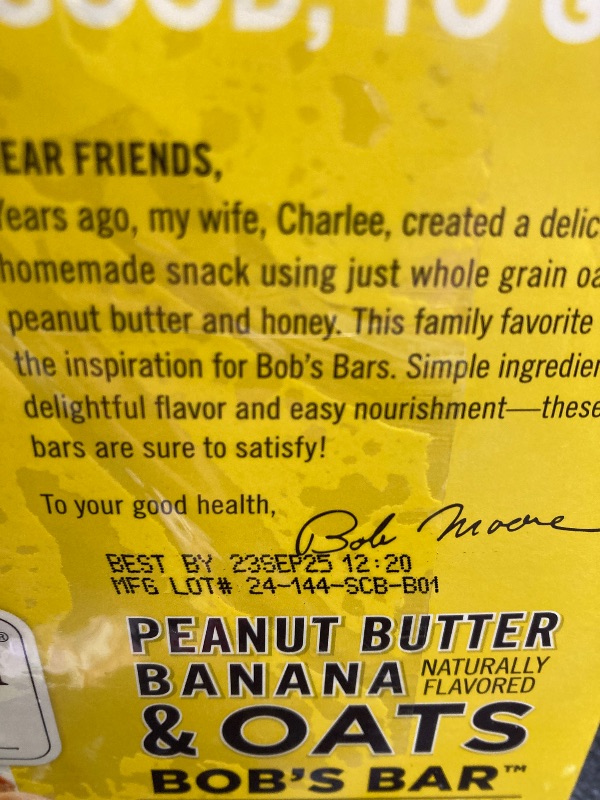Photo 1 of **PACK3**Bob's Red Mill 5pk PB Banana & Oats Bar, 5 bars (Pack of 1) - Non GMO, Gluten Free, Kosher