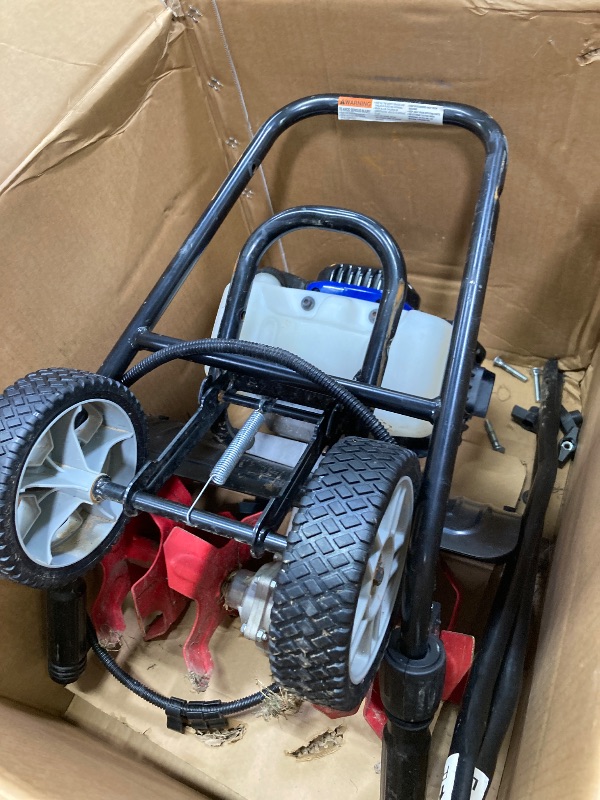 Photo 1 of **PARTS ONLY**WILD BADGER POWER Garden Tiller 53cc Mini Cultivator 15 inch Powerful Liftable Booster Rod Tilling Tool for Lawn, Garden and Field Soil Cultivation