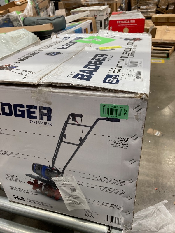 Photo 1 of **PARTS ONLY**WILD BADGER POWER Garden Tiller 53cc Mini Cultivator 15 inch Powerful Liftable Booster Rod Tilling Tool for Lawn, Garden and Field Soil Cultivation