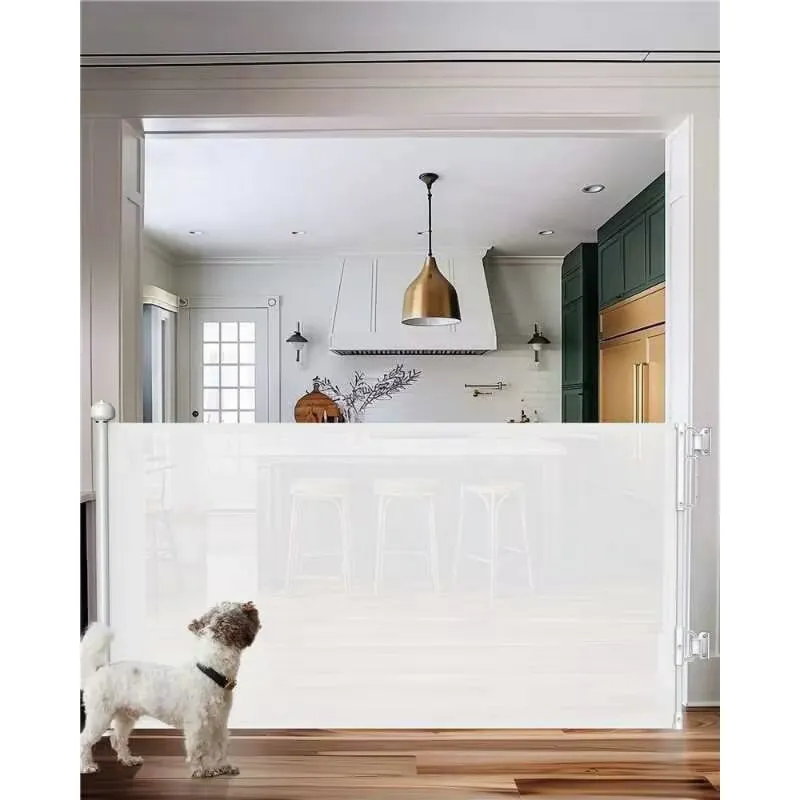 Photo 1 of ****** pack of 2 Ophanie Retractable Baby Safety Gate,Mesh Pet Gate 33" Tall, Extends to 55" Wide, Indoor & Outdoor Gates for stair,White
