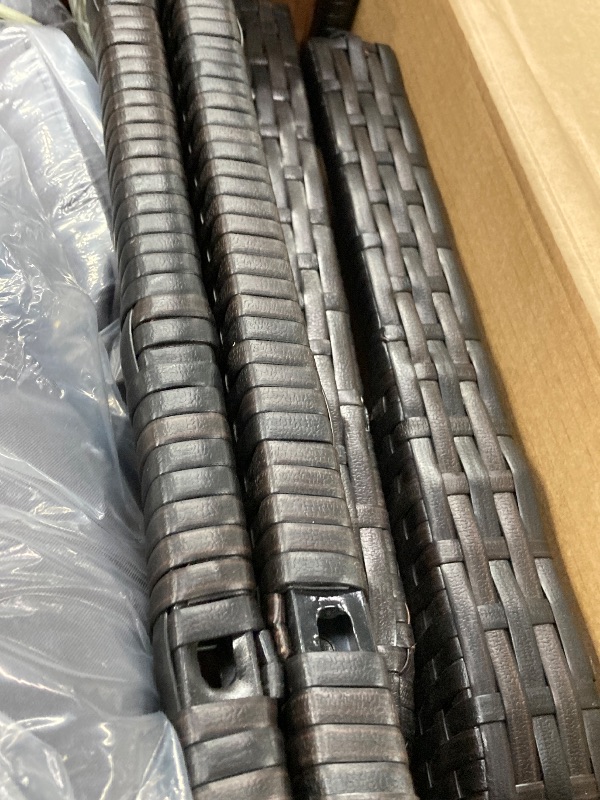 Photo 1 of ***(SELLING AS INCOMPLETE SET /PARTIAL SET -MISSING PARTS)*** 
AVAWING Wicker Patio Conversation, Outdoor Rattan Chairs with Ottoman, Metal Coffee Table, & Cushions, Outside Furniture  for Garden, Deck, Backyard, Poolside(Dark Grey)