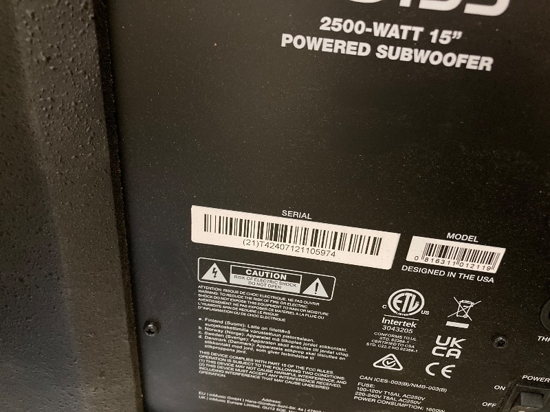 Photo 1 of ****very dirty ALTO TS15S 2500W 15" Subwoofer, Powered PA Speaker with 6 Selectable DSP Modes, Easy Setup, 132 dB, 3" Voice Coil, Superior Bass