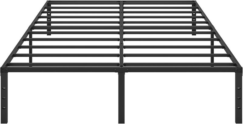 Photo 1 of *****reference image Olee Sleep 9 Inch Modern Metal Platform Bed Frame, Steel Slat Anti-Slip Support, Steel Mattress Foundation, No Box Spring Needed, Black, Queen Size