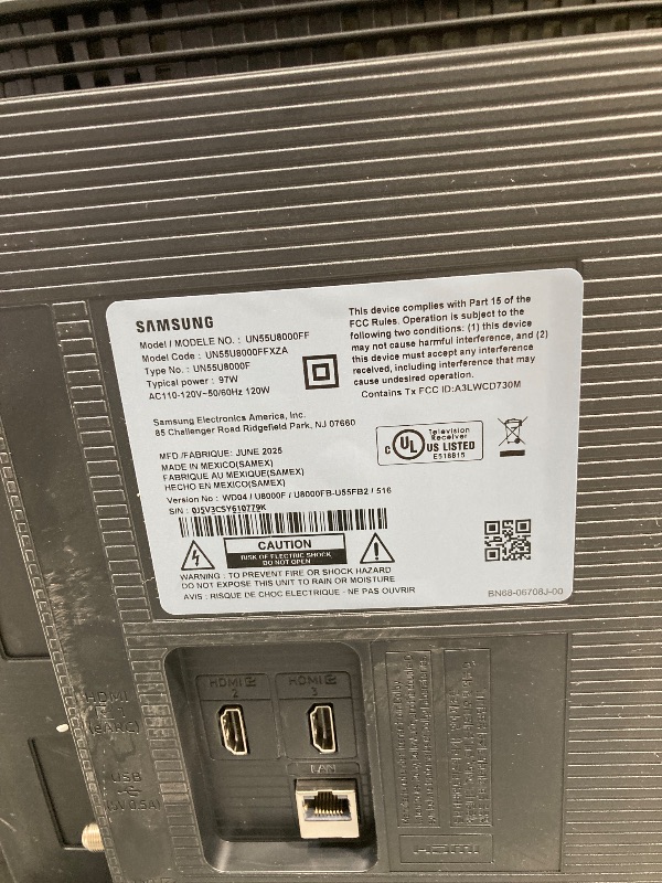Photo 1 of **broken, only for parts**Samsung 55-Inch Class Crystal UHD U8000F 4K Smart TV (2025 Model) Endless Free Content, Crystal Processor 4K, MetalStream Design, Knox Security, Compatible with Alexa