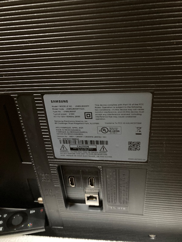 Photo 1 of ***broken **only partsSamsung 85-Inch Class Crystal UHD U8000F 4K Smart TV (2025 Model) Endless Free Content, Crystal Processor 4K, MetalStream Design, Knox Security, Alexa Built-in